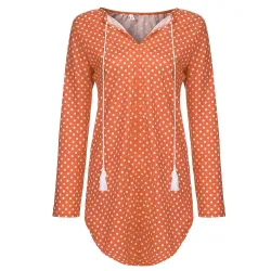 Mini polka dot Kleid mit langen Ärmel