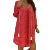 Mini polka dot Kleid mit langen Ärmel