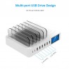 8 Port USB charger with wireless charging - Type-C - LED display and standChargers