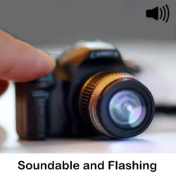 Camera keychain with flashing LED & soundKeyrings