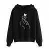 Women's - hoodie hooded sweatshirt - cotton - fingertips heart printHoodies & Jumpers