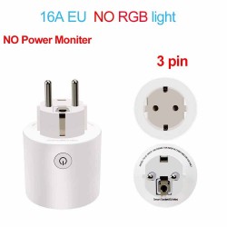 Wifi plug with power monitor - 16A EU RGB - wireless smart socket with voice control for Google Home AlexaPlugs