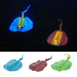 Aquarium decoration - silicone luminous stingray with a suction cupAquarium