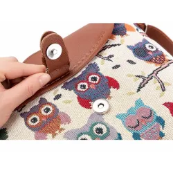 Printed Owls - crossbody shoulder small bagBags