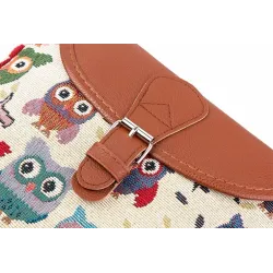 Printed Owls - crossbody shoulder small bagBags
