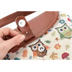 Printed Owls - crossbody shoulder small bagBags