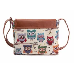 Printed Owls - crossbody shoulder small bagBags
