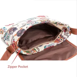 Printed Owls - crossbody shoulder small bagBags