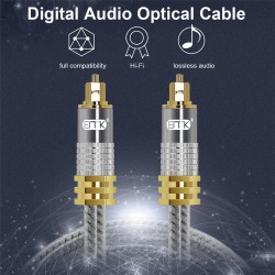 Toslink EMK - Premium - digitales optisches Audiokabel - OD8.0mm Spdif Goldstecker - 1m - 2m - 3m - 5m