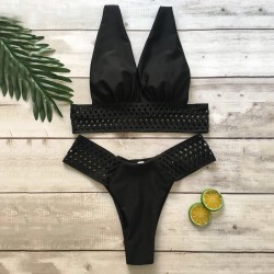 Sexy bikini set with lace holes
