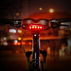Bicycle saddle with warning lightSaddles