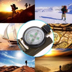 Portable Folding Army Compass With Green LensSurvival tools