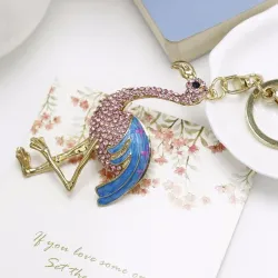 Crystal Flamingo - KeychainKeyrings