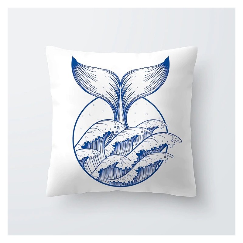 Blue & white sea patterns - cushion cover - 45 * 45cmCushion covers