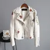 Punk Style - Blumenstickerei - Lederjacke