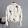 Punk Style - Blumenstickerei - Lederjacke