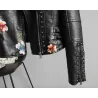 Punk Style - Blumenstickerei - Lederjacke