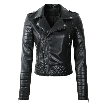 Weiche Lederjacke mit Reißverschluss