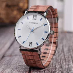Elegante Holzquarzuhr - unisex