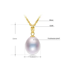 Luxusgold Halskette mit Perle 45cm