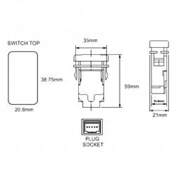 12V-24V SPST push button rocker switch - alien light for ToyotaLights & lighting