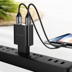 Smart dual USB - Led digital charging adapter for iPhone Samsung Xiaomi - EU plugChargers