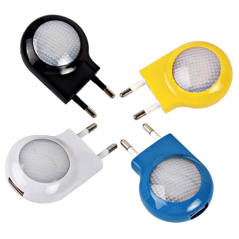 Led - Mini Wandleuchte mit USB-Ladegerät - EU-Stecker