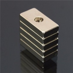 N35 strong neodymium cuboid magnet 20 * 10 * 4mm with 4mm hole 5 pcsN35