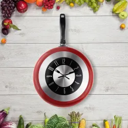 Metal wall clock in the shape of a frying pan - 8-10-12 inchesClocks
