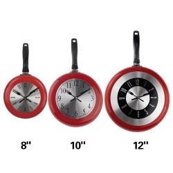 Metal wall clock in the shape of a frying pan - 8-10-12 inchesClocks