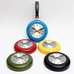 Metal wall clock in the shape of a frying pan - 8-10-12 inchesClocks