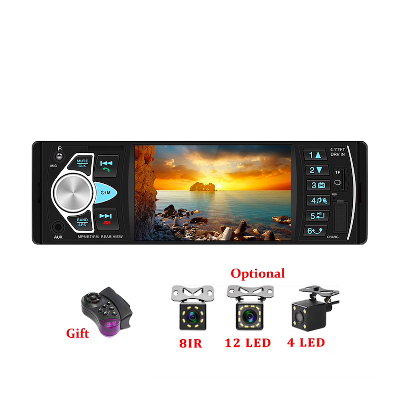 Bluetooth car radio - din 1 - 4 inch display - MP3/MP5 - rear camera - steering remoteRadio