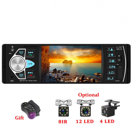 Bluetooth Autoradio - Din 1 - 4 Zoll Display - MP3/MP5 - Rückfahrkamera - Fernbedienung