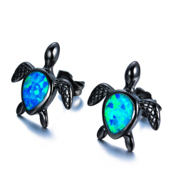 Turtle with blue opal - fashion earringsEarrings