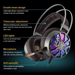 NiUB5 PC65 glowing gaming headset - 3D USB 7.1 PS4 headphones with noise cancelingEar- & Headphones