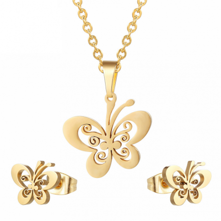 Gold & silver earrings & necklace - jewellery setJewellery Sets