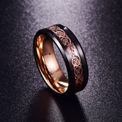 Tungsten Steel - rose gold dragon - ringRings