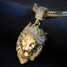 Luxusgold Löwenkopf Anhänger - Halskette