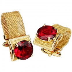 Luxury gold cufflinks with crystalCufflinks