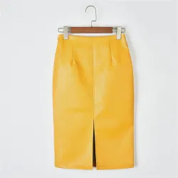Elegantes Leder Midi Rock