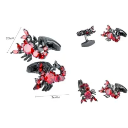 Rote Zirkone Skorpion - Manschettenknöpfe