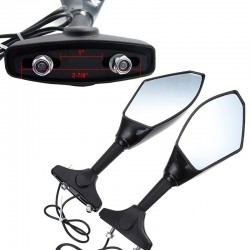 Motorcycle rearview mirrors - Led turn signals lights for Kawasaki 2 pcsMirrors