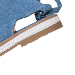 Denim Cross Spitze oben - Knie hoch - Gladiator Schuhe