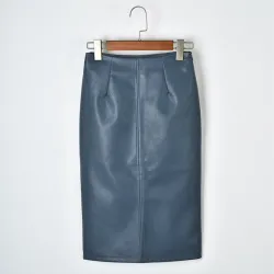 Elegantes Leder Midi Rock