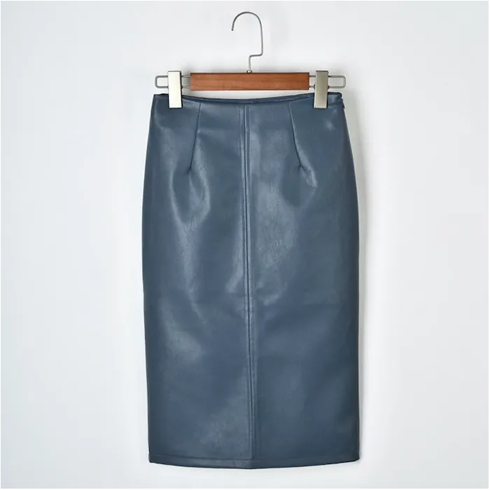 Elegantes Leder Midi Rock