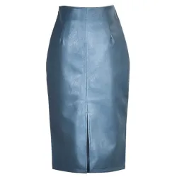 Elegantes Leder Midi Rock