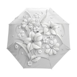 Vollautomatischer Schirm mit 3D-Blumendruck - UV-Schutz