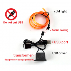 Auto Innenraum Hintergrundbeleuchtung - Led Streifen mit USB 5 m