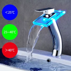LED Wasserfallbecken Wasserhahn