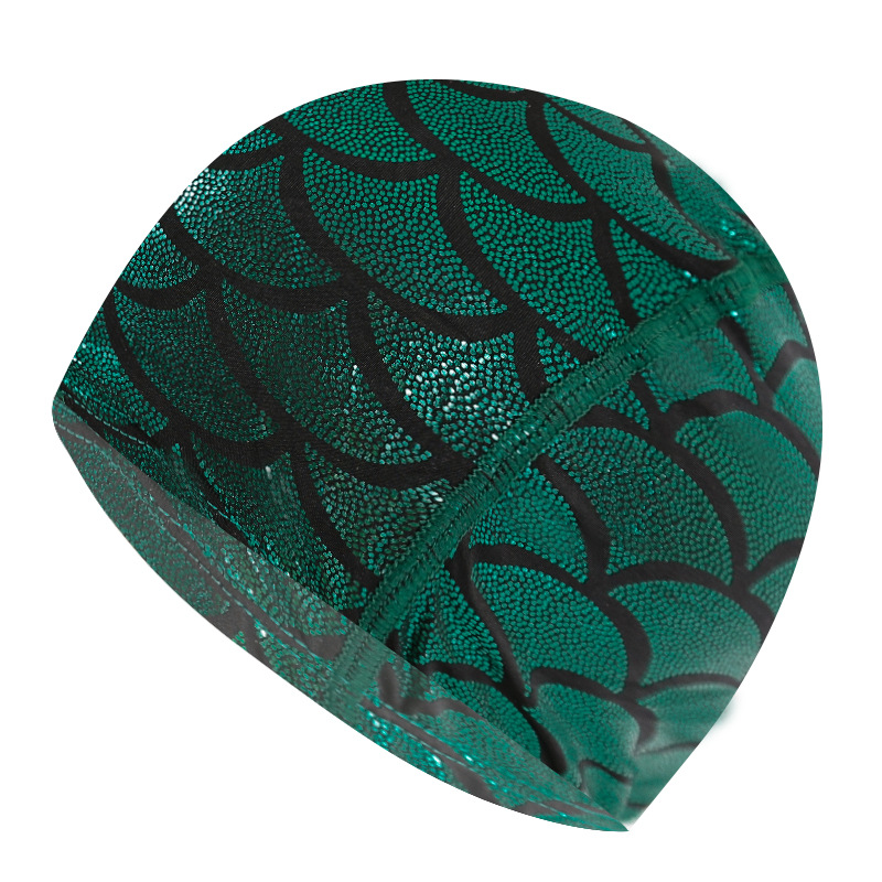 Nylon swimming cap with mermaid pattern - unisexSwimming